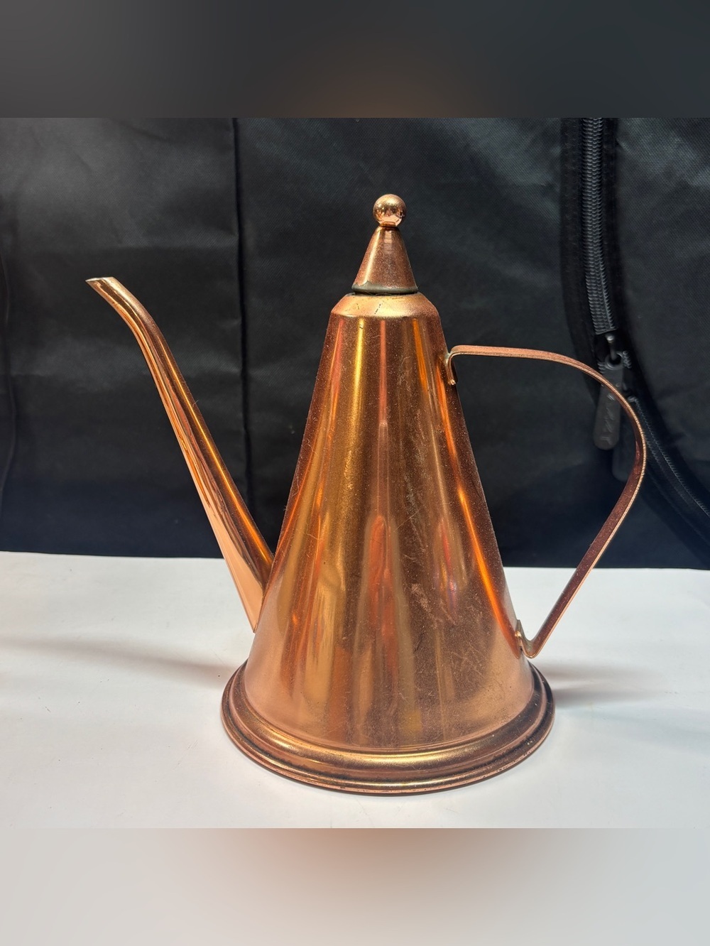 Vintage Solid Copper Olive Oil Cruet Dispenser Pitcher Korea